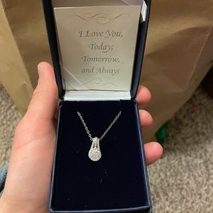 Sterling silver & diamond necklace